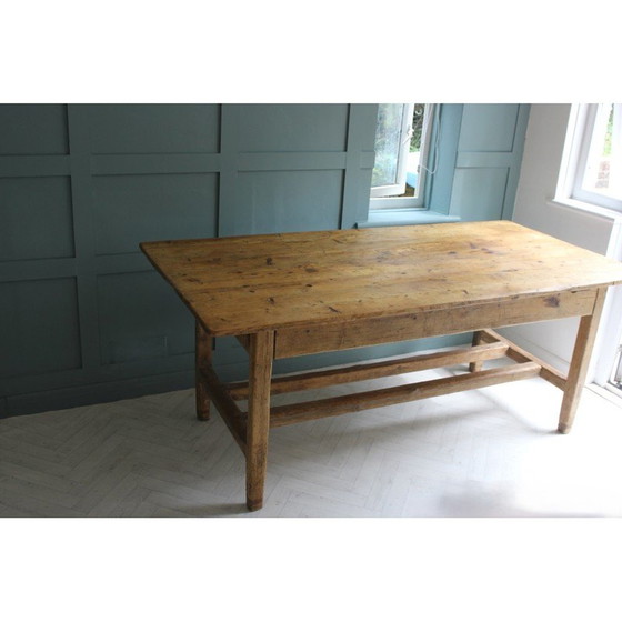 Image 1 of Tavolo da fattoria in pino irlandese d'epoca