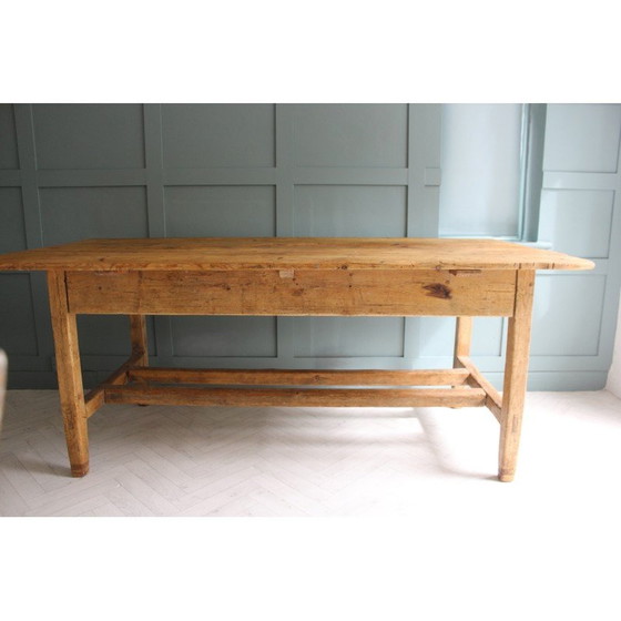 Image 1 of Tavolo da fattoria in pino irlandese d'epoca