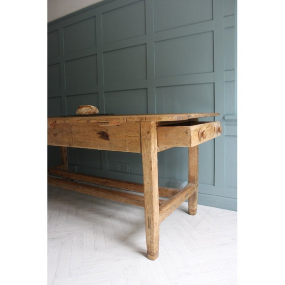 Image 1 of Tavolo da fattoria in pino irlandese d'epoca