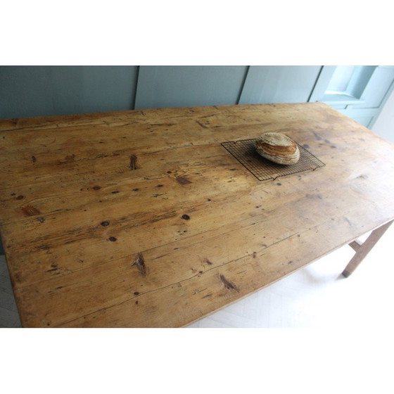 Image 1 of Tavolo da fattoria in pino irlandese d'epoca