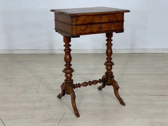 Image 1 of Biedermeier sewing table side table chest of drawers hall table