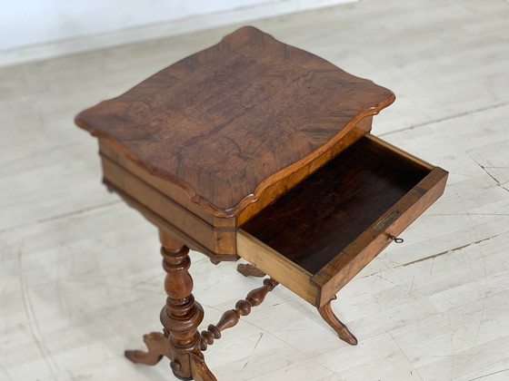 Image 1 of Biedermeier sewing table side table chest of drawers hall table