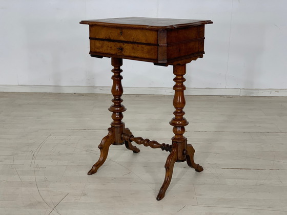 Image 1 of Biedermeier sewing table side table chest of drawers hall table