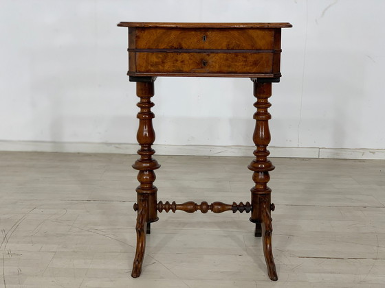 Image 1 of Biedermeier sewing table side table chest of drawers hall table