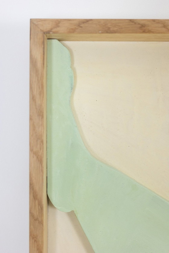 Image 1 of Carved Celadon Lacquer Panel. Contemporary.