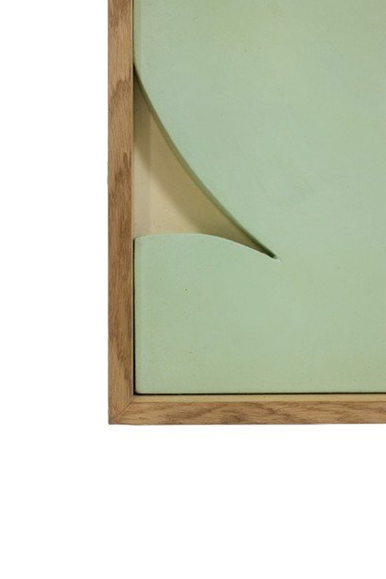 Image 1 of Carved Celadon Lacquer Panel. Contemporary.