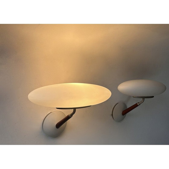 Image 1 of Pair of vintage Pao wall lamp in opaline glass by Matteo Thun for Arteluce, Italy 1990