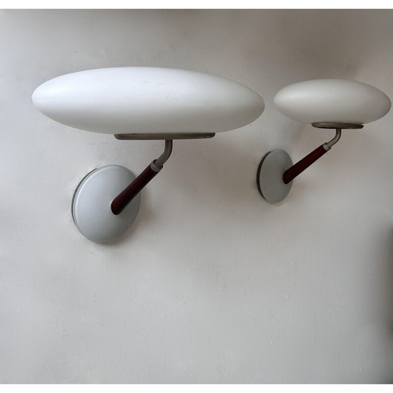 Image 1 of Pair of vintage Pao wall lamp in opaline glass by Matteo Thun for Arteluce, Italy 1990