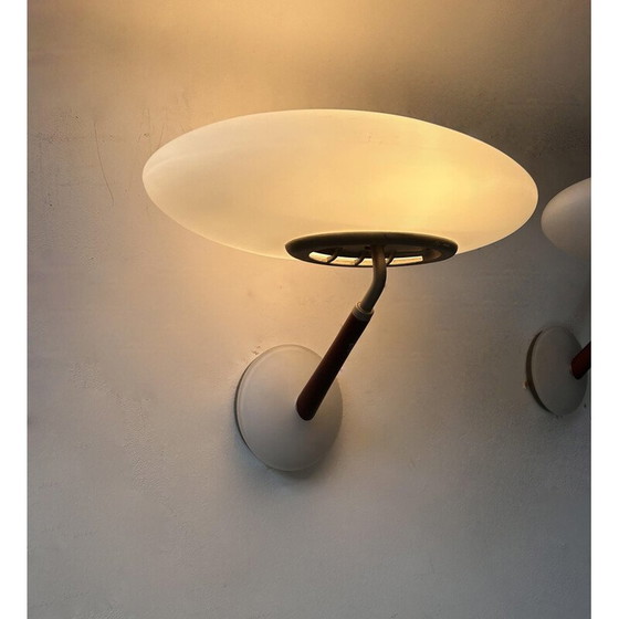 Image 1 of Pair of vintage Pao wall lamp in opaline glass by Matteo Thun for Arteluce, Italy 1990