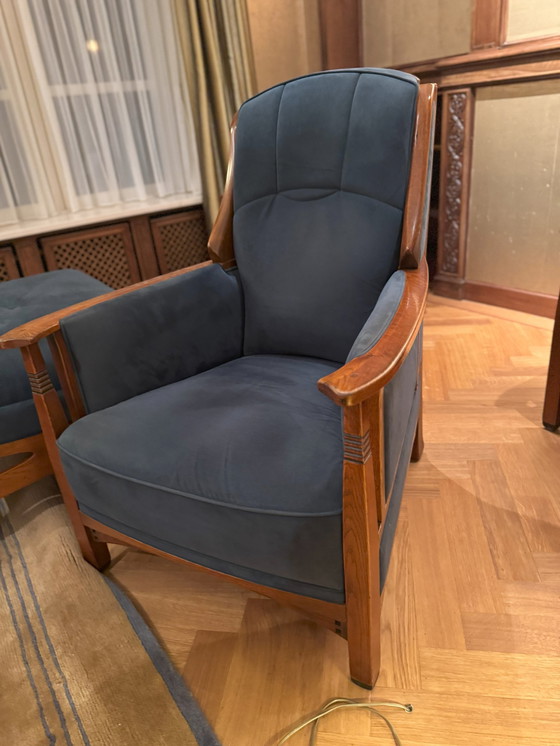 Image 1 of Schuitema Jugendstil Seating Corner, 2 Armchairs And Large Footstool