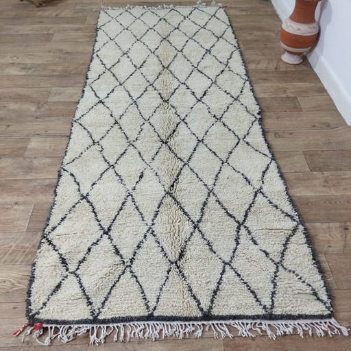 Berber Runner Carpet Black And White - Moroccan Arts And Crafts