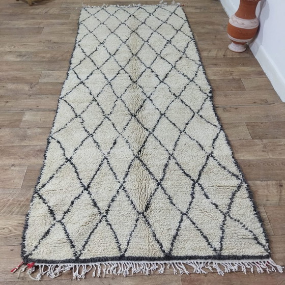 Image 1 of Berber Runner Carpet Black And White - Moroccan Arts And Crafts