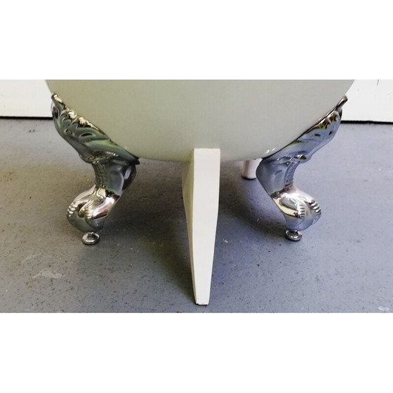 Image 1 of Pair of vintage bathtub armchairs with silver legs