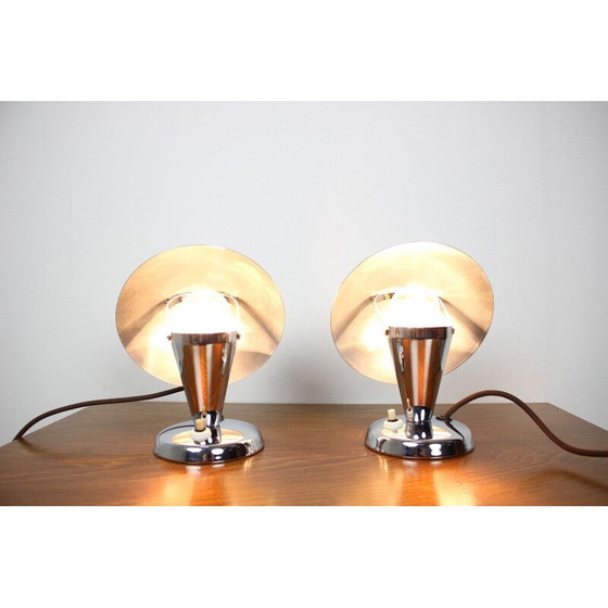 Image 1 of Coppia di lampade cromate vintage, Cecoslovacchia 1930