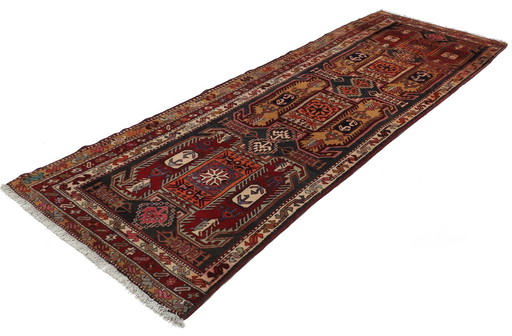 Original hand-knotted Persian carpet Ardebil Old 328 X 109 Cm Top condition