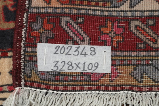 Image 1 of Original hand-knotted Persian carpet Ardebil Old 328 X 109 Cm Top condition