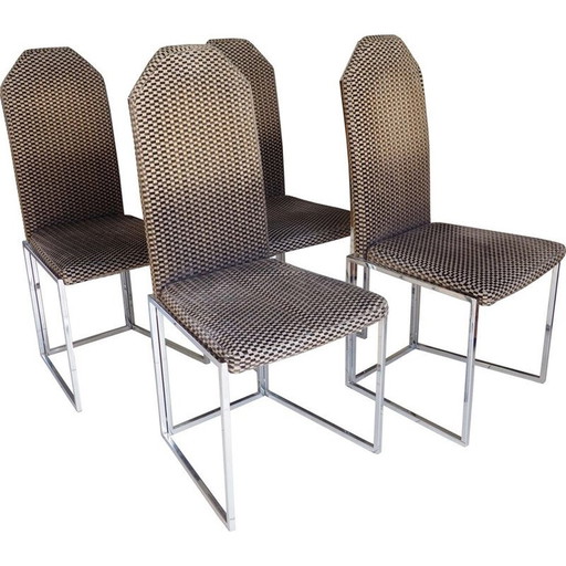 Set of 4 vintage 1970 scarface chairs