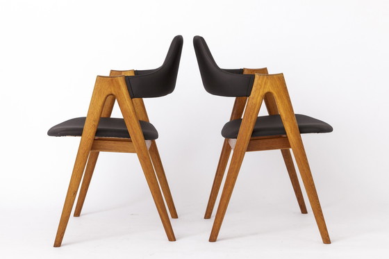 Image 1 of 2 Compass Teak Dining Chairs, 1960s, by Kai Kristiansen for Sva Møbler, Set of 2, Danish