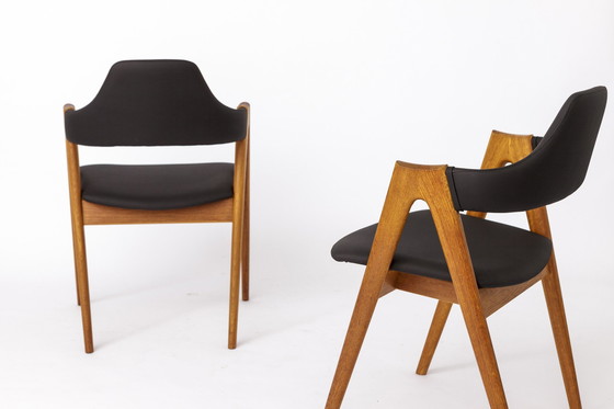 Image 1 of 2 Compass Teak Dining Chairs, 1960s, by Kai Kristiansen for Sva Møbler, Set of 2, Danish