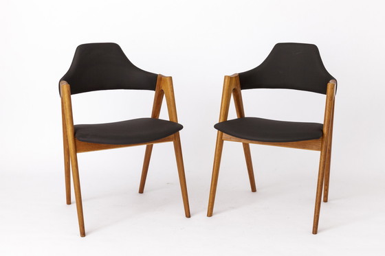 Image 1 of 2 Compass Teak Dining Chairs, 1960s, by Kai Kristiansen for Sva Møbler, Set of 2, Danish