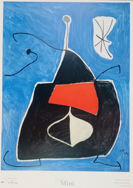 Joan Miró: "Dona, Ocell, Estel, 1978". Large Format.