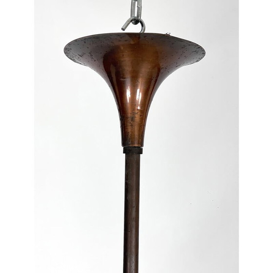 Image 1 of Mid-century six arms copper chandelier, Italy 1950s