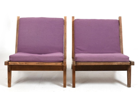 Image 1 of Pair Of Ge-375 Easychairs In Oak By Hans J. Wegner