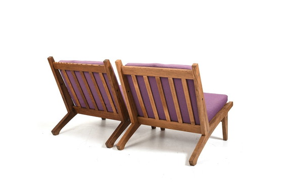 Image 1 of Pair Of Ge-375 Easychairs In Oak By Hans J. Wegner