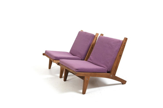 Image 1 of Pair Of Ge-375 Easychairs In Oak By Hans J. Wegner