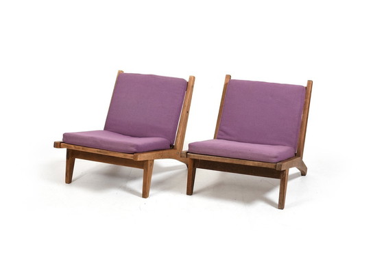 Image 1 of Pair Of Ge-375 Easychairs In Oak By Hans J. Wegner