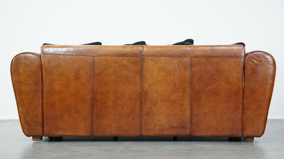 Image 1 of Sheep Leather Design Sofa With Fabric Cushions