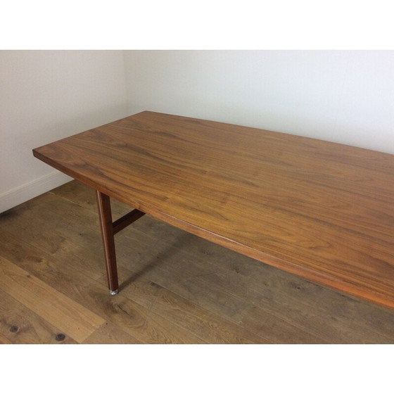 Image 1 of Vintage walnut dining table with adjustable feet, 1960s