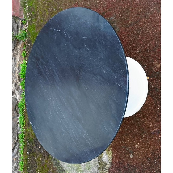 Image 1 of Vintage black marble and aluminum coffee table, 1970