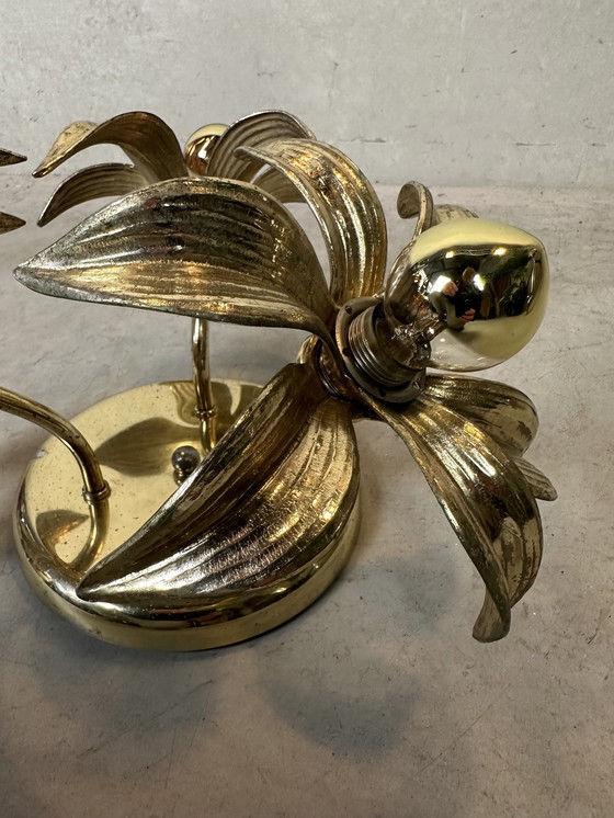 Image 1 of 1970'S Flower Ceiling / Wall Lamp - Hollywood Regency