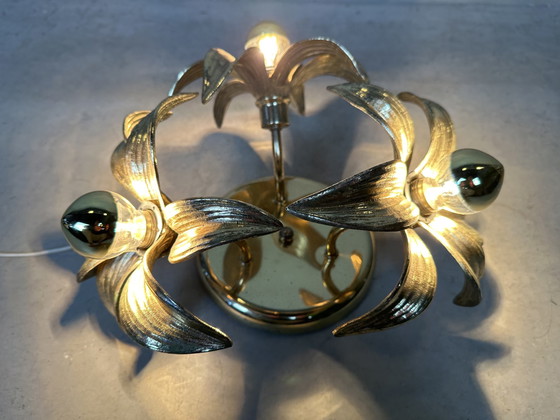 Image 1 of 1970'S Flower Ceiling / Wall Lamp - Hollywood Regency