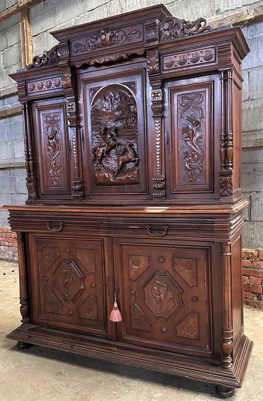 French Monumental Carved Ornate Cabinet With Figures – 1880-1890