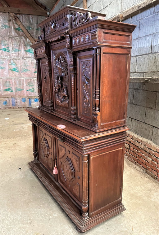 French Monumental Carved Ornate Cabinet With Figures – 1880-1890