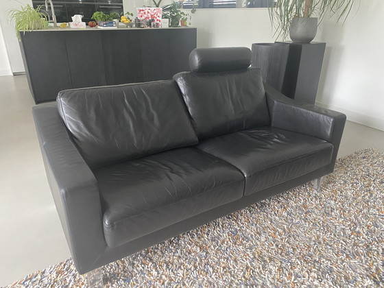 Image 1 of Leolux Antonia sofa, 2 armchairs, footstool leather