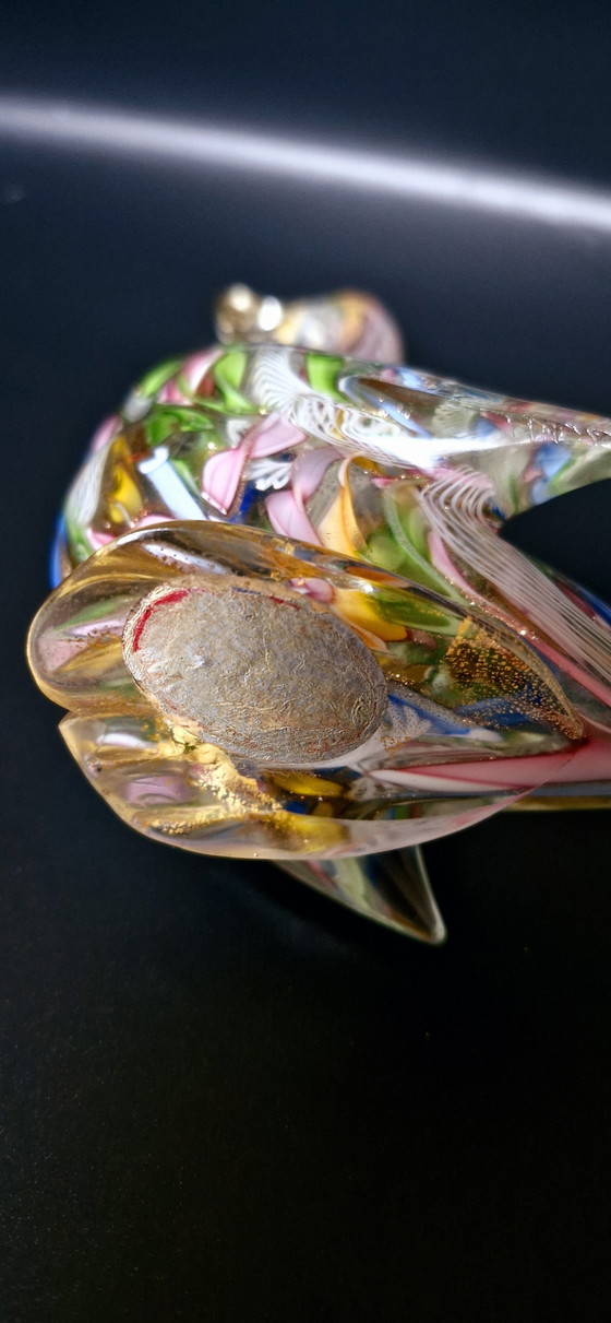 Image 1 of Uccello bizantino in vetro di Murano anni '50 etichettato 