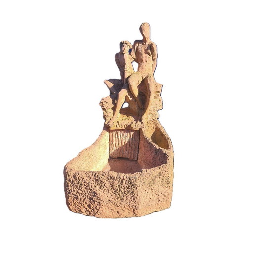 Terracotta Garden Statue With Waterfall Gibo, 1980s