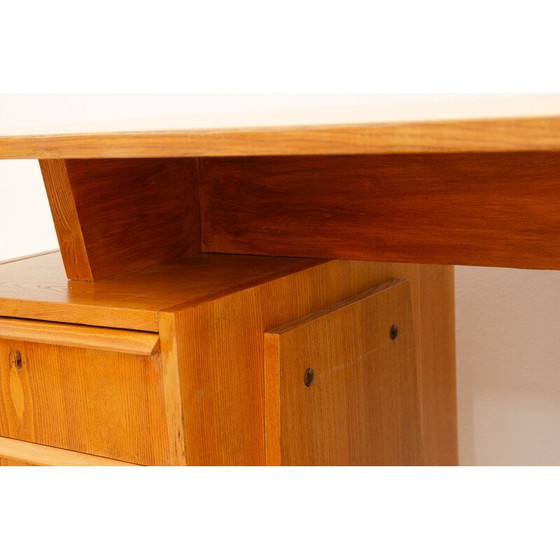 Image 1 of Vintage desk in beech wood and plywood, Czechoslovakia 1970