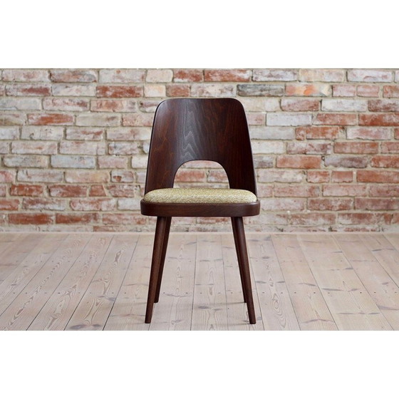 Image 1 of Set of 4 vintage chairs reupholstered in fabric by Oswald Haerdtl for Mr. Josef Hoffmann, Austria 1950