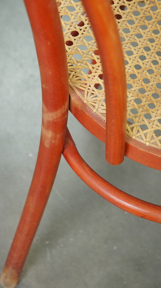 Image 1 of 4 X Red Vintage Thonet Design Bistro Chair