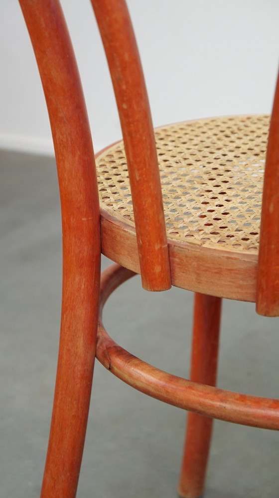 Image 1 of 4 X Red Vintage Thonet Design Bistro Chair