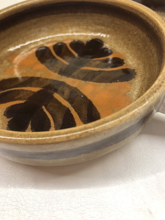 Image 1 of Set di 3 piatti in ceramica vintage in stile caquelon di Pornic, Palmyra Decor.