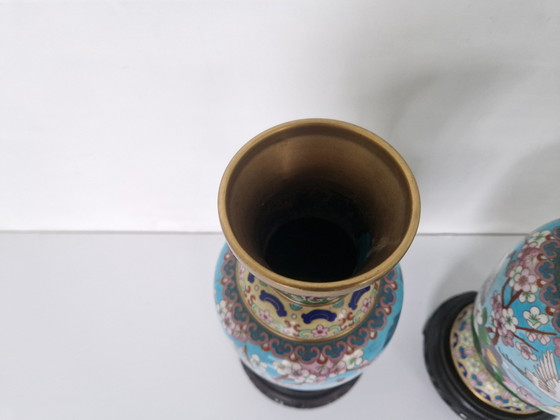 Image 1 of A Pair Of Chinese Closoinné Vases 