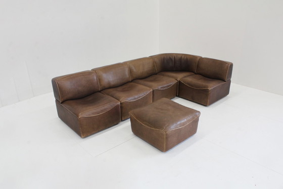 Image 1 of Vintage De Sede Ds15 Brown Leather Modular Sofa 1970S