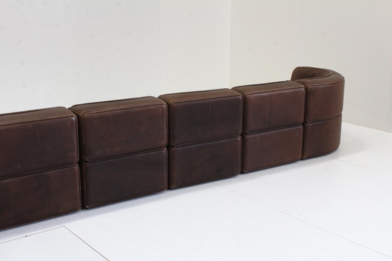 Image 1 of Vintage De Sede Ds15 Brown Leather Modular Sofa 1970S
