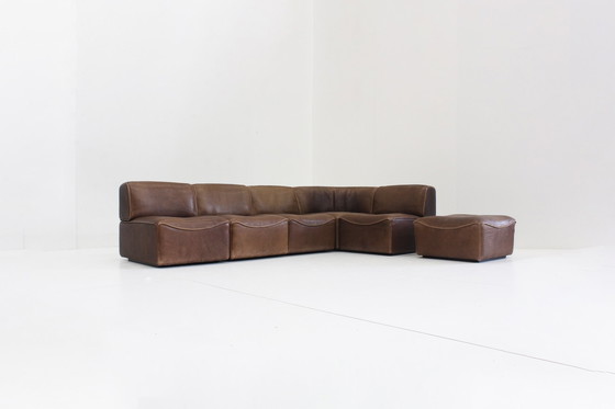 Image 1 of Vintage De Sede Ds15 Brown Leather Modular Sofa 1970S