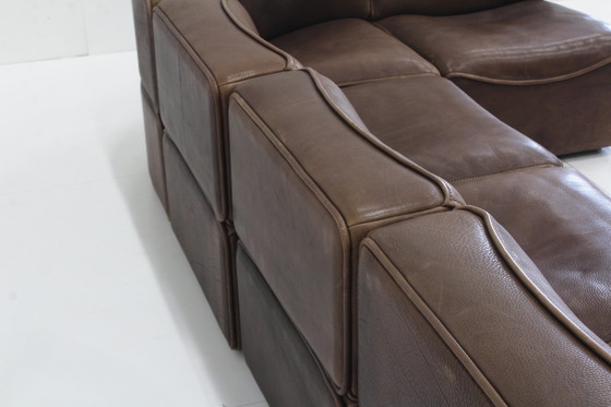 Image 1 of Vintage De Sede Ds15 Brown Leather Modular Sofa 1970S